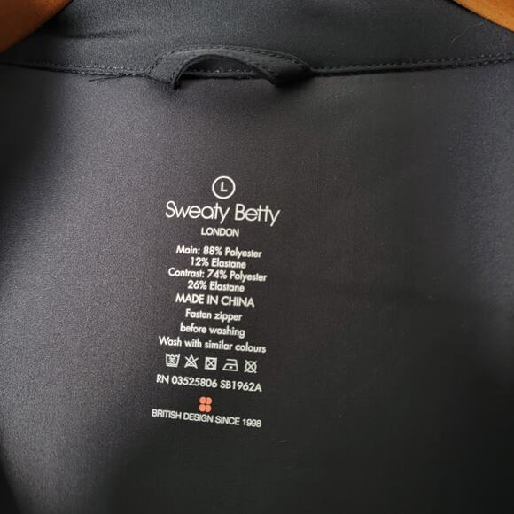 Sweaty Betty London Black Hooded Zip Jacket Women’s Large Gorpcore Athleisure - Picture 6 of 9